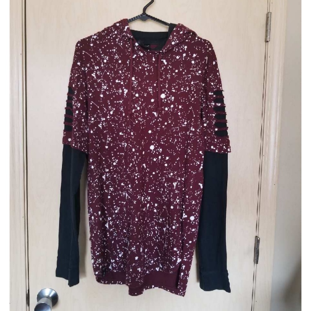 Red Switch brand paint speckled edgy sweatshirt